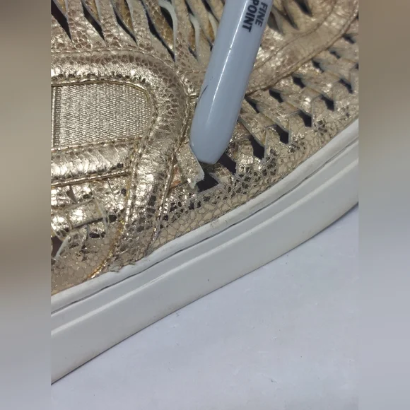 Tory Burch Huarache 2 Slip-On Sneakers Shoes Woven Golden Womens Size 9.5M - Picture 10 of 16